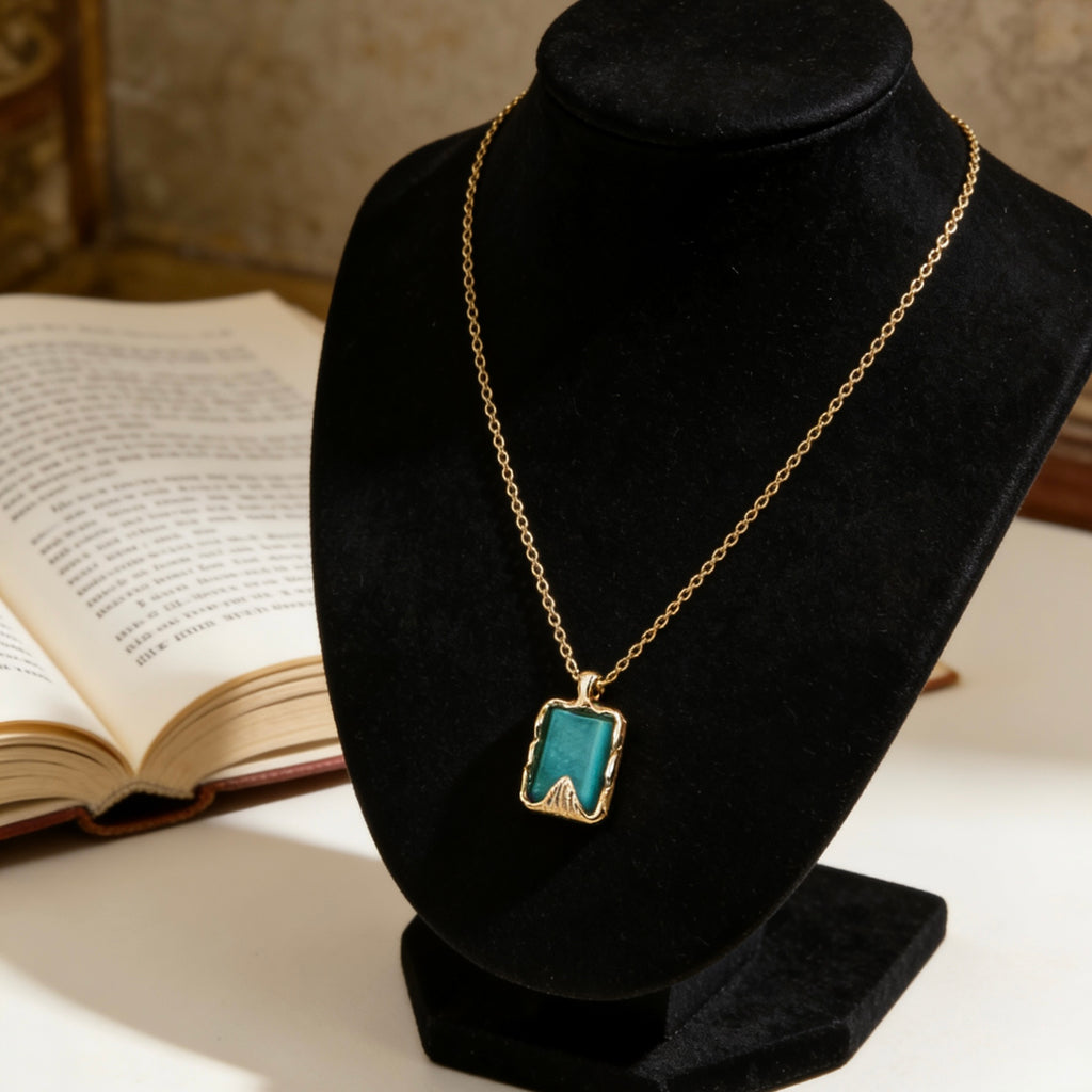 Serenity Amazonite Gold Dainty Necklace