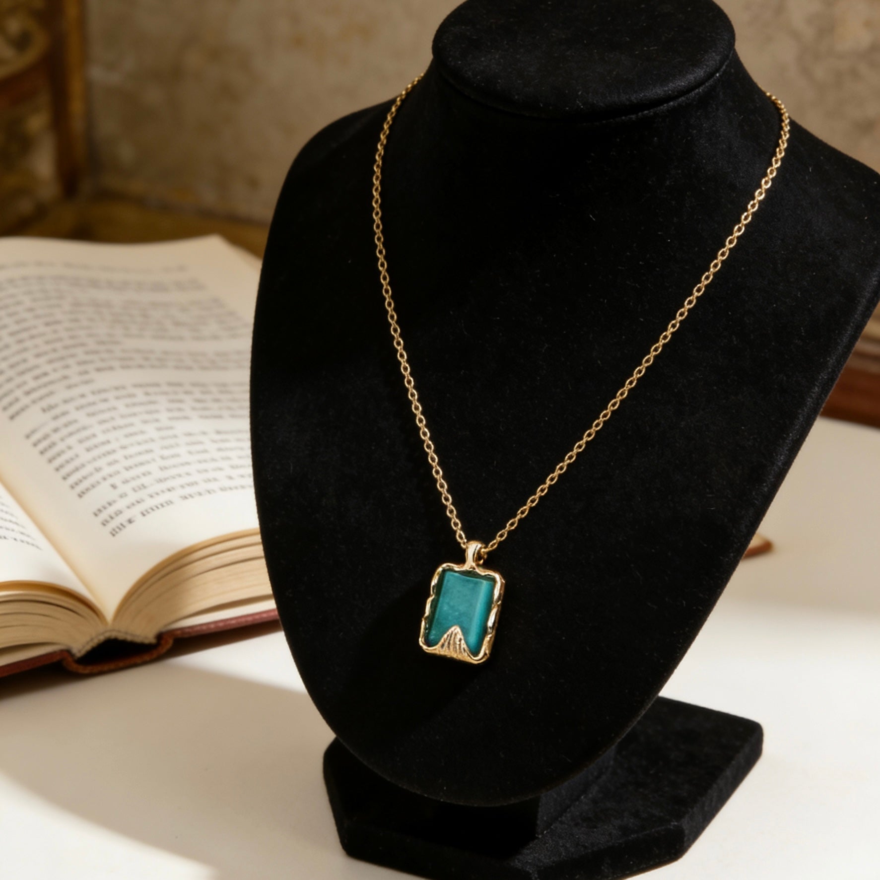 Serenity Amazonite Gold Dainty Necklace