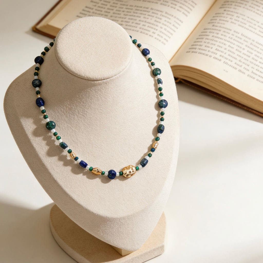 Vintage Luxe Mixed Stone Beaded Necklace