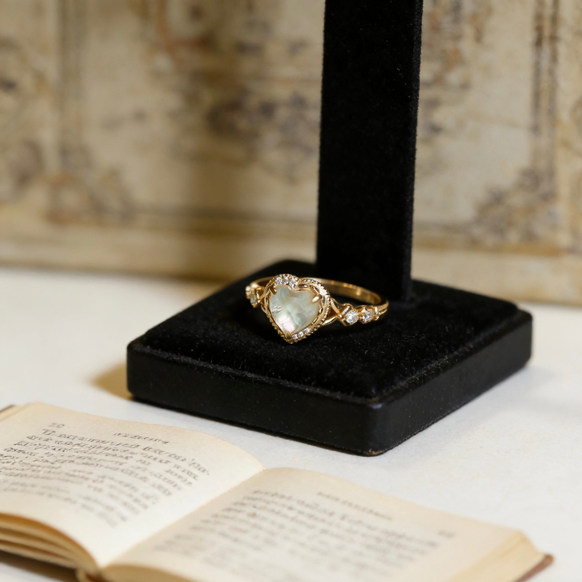 Lumina Heart Iridescent Shell Ring