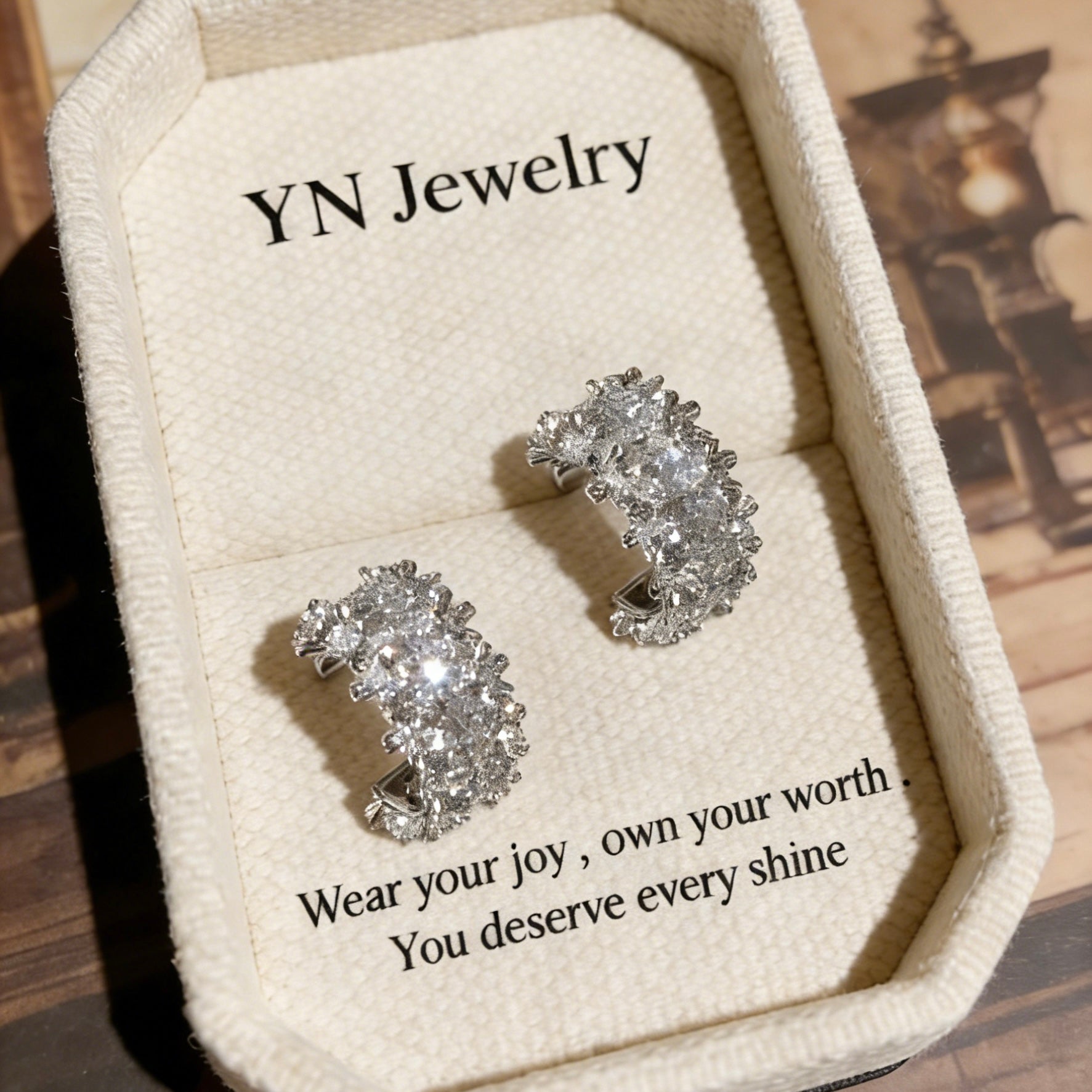 Floral Pavé C-Hoop Earrings