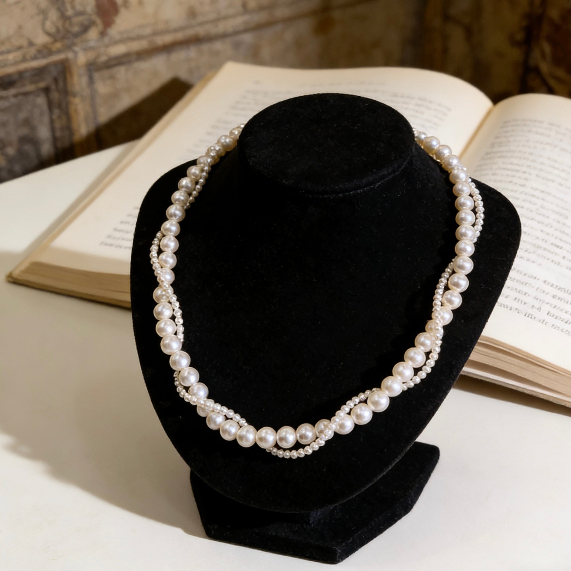 Lumina Double-Strand Glass Pearl Necklace