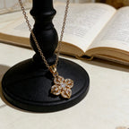 Lumina Floral Pavé Pendant Necklace