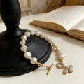 Dainty Baroque Freshwater Pearl Bracelet with Zircon-Encrusted Bee Charm