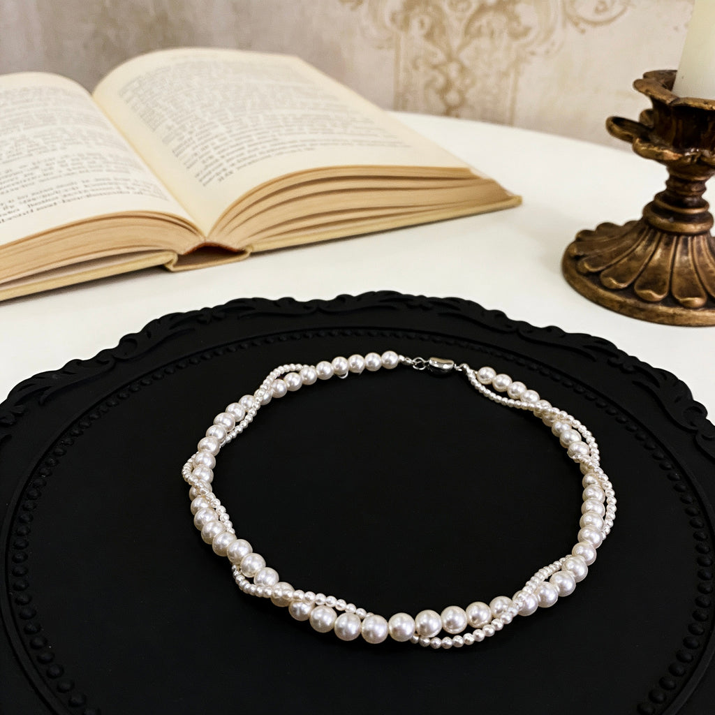 Lumina Double-Strand Glass Pearl Necklace