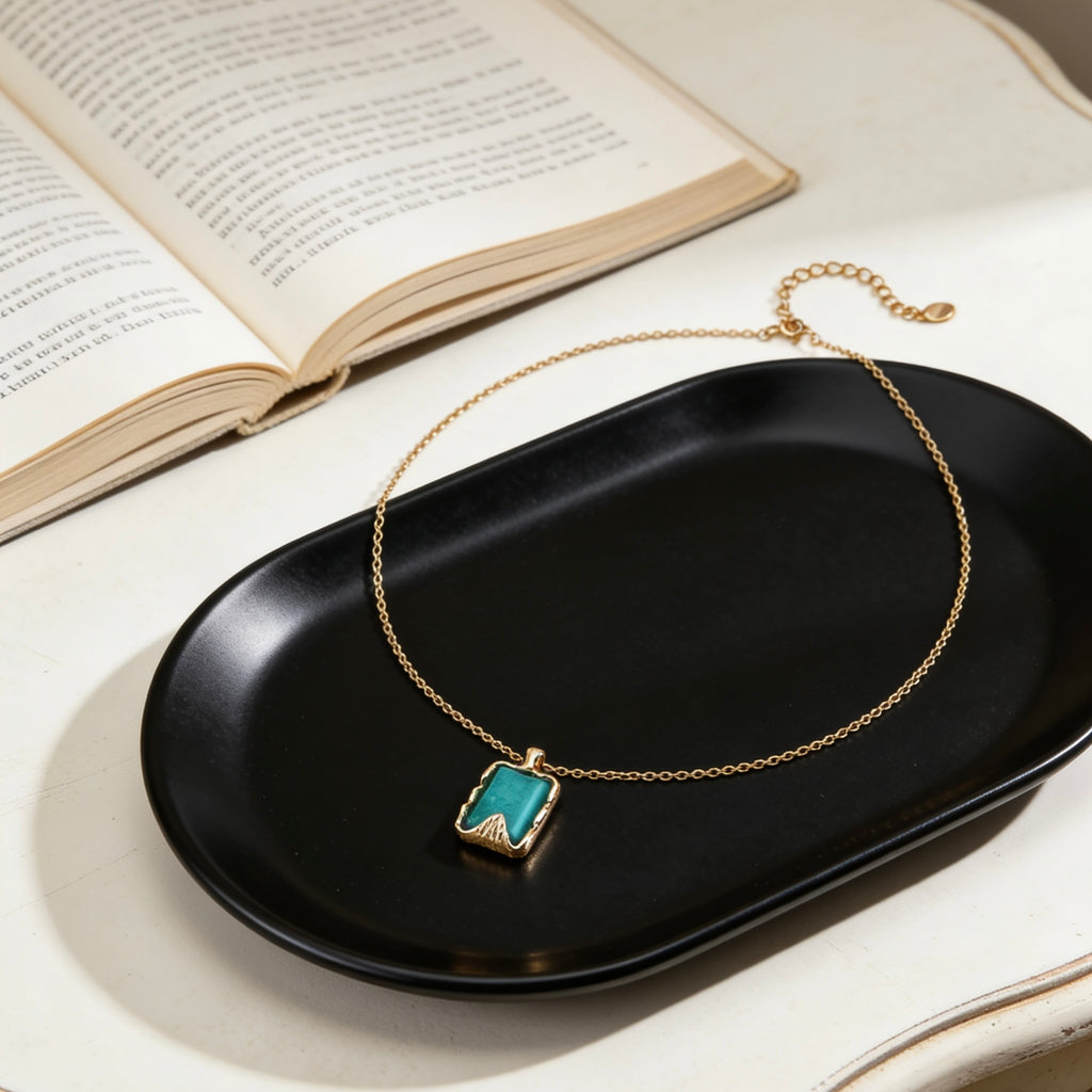 Serenity Amazonite Gold Dainty Necklace