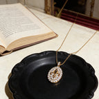 Royal Fleur-de-Lis Paved Crystal Halo Pendant Necklace