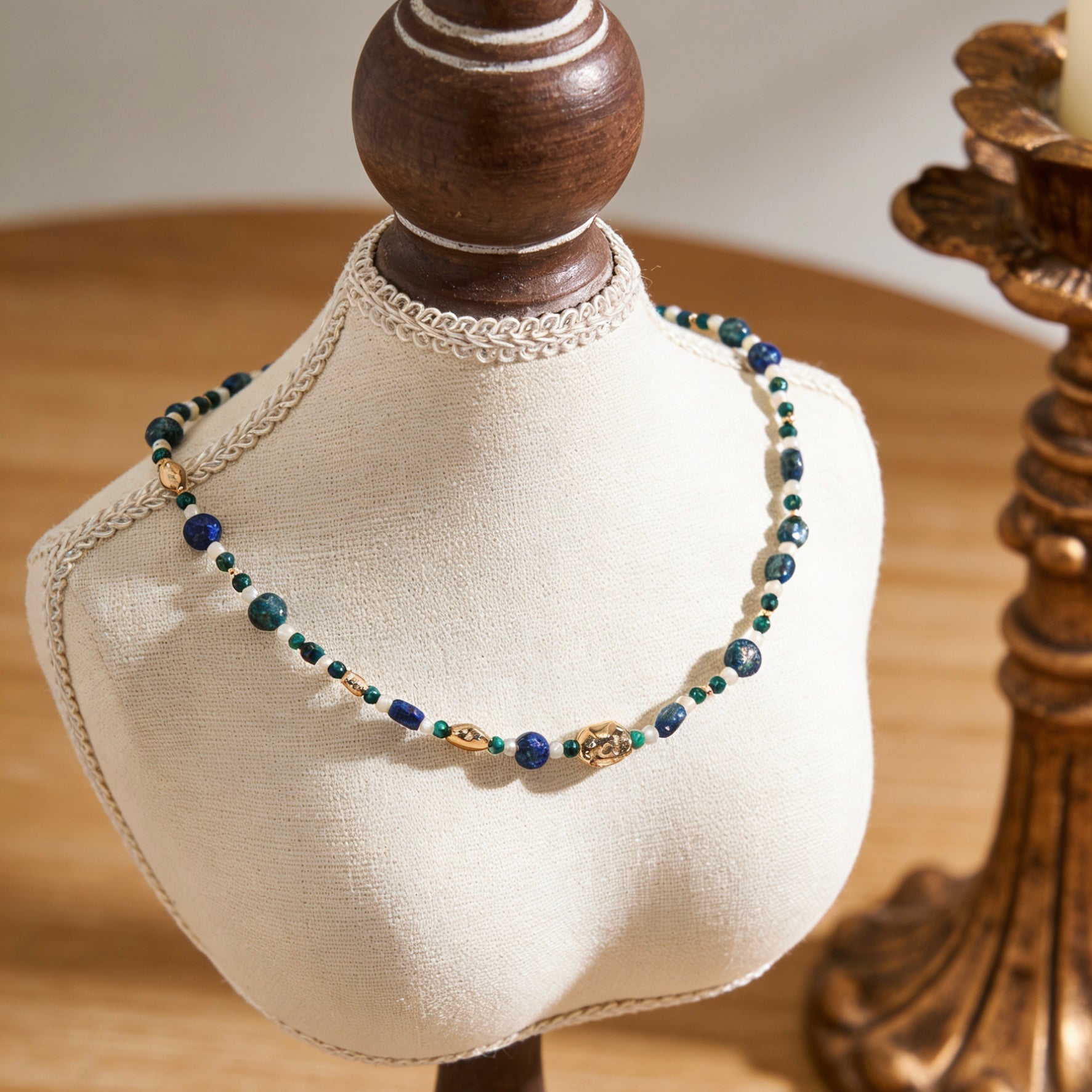 Vintage Luxe Mixed Stone Beaded Necklace
