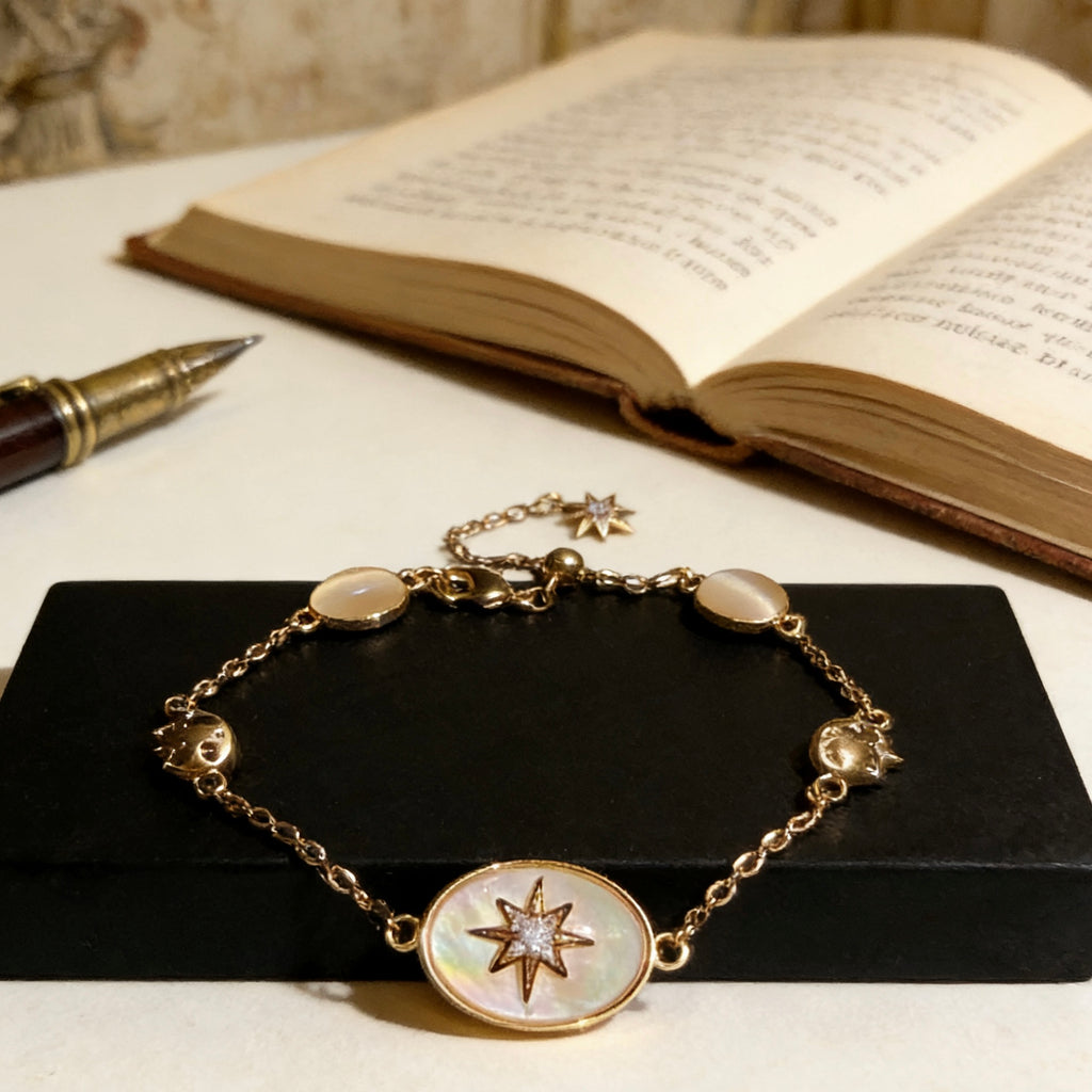 Comet's Tear Mother of Pearl & Zircon Dainty Bracelet