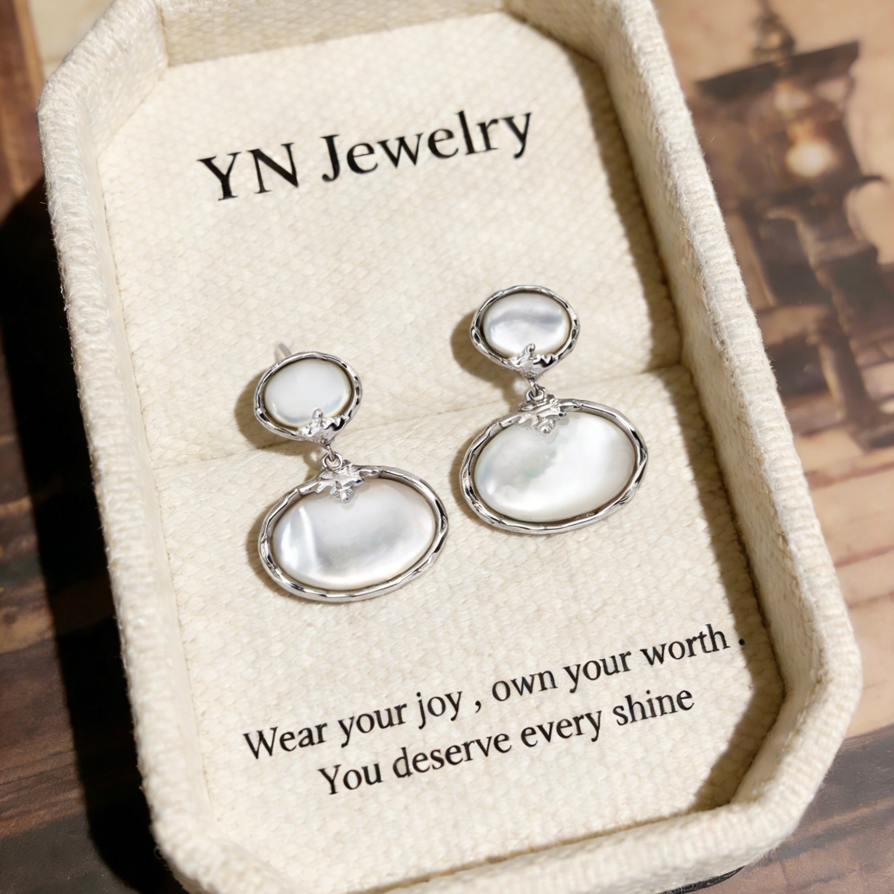 Vintage Mother-of-Pearl Double Drop Earrings