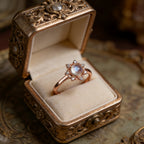Natural Moonstone Snowflake Halo Open Ring