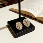 Royal Fleur-de-Lis Pavé Stud Earrings