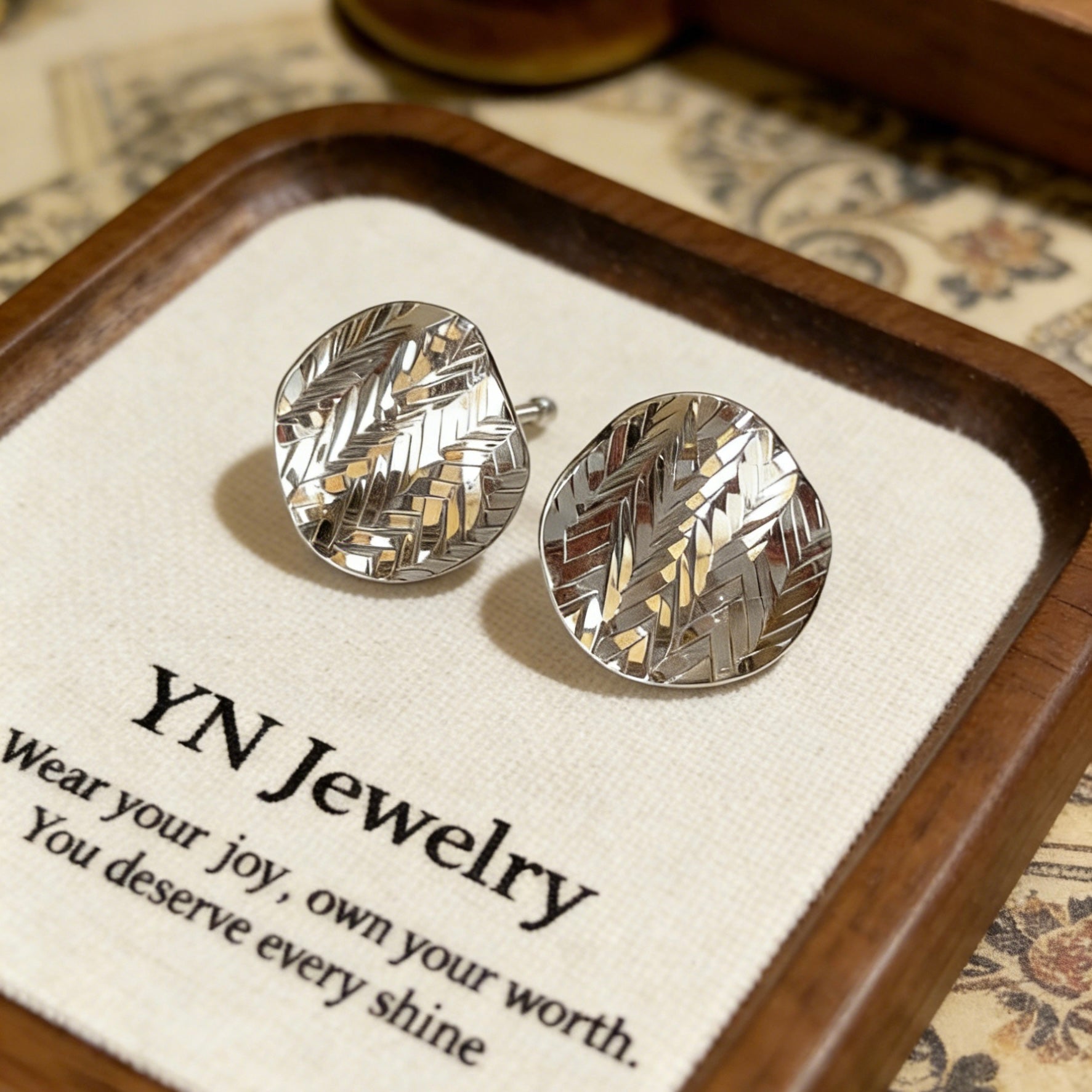 Crushed Ice Disc Earrings