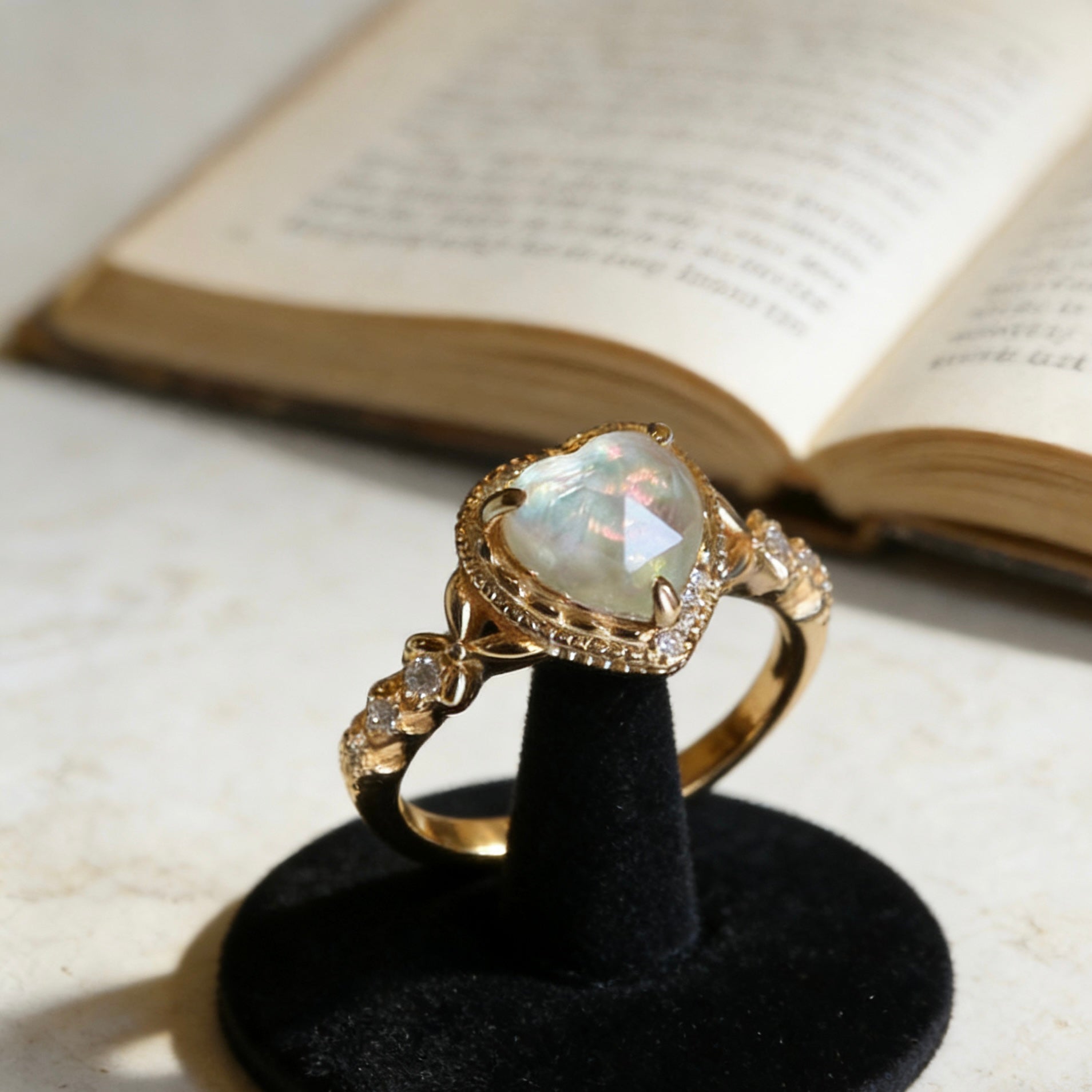 Lumina Heart Iridescent Shell Ring