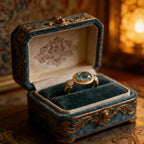 Serenity Glow Oval Blue Topaz Textured Gold Ring