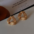 Luxury Gold-Plated Hollow-Twisted Triangular Earrings
