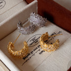 Light-Luxury Gold-Plated Platinum-Plated C-Shaped Multi-Zircon Earrings