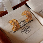 Light-Luxury Gold-Plated Platinum-Plated C-Shaped Multi-Zircon Earrings