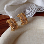 Light-Luxury Gold-Plated Platinum-Plated C-Shaped Multi-Zircon Earrings