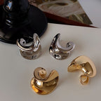 Minimalist Luxury Gold-Plated Silver-Plated Double-Layer C-Shaped Earrings
