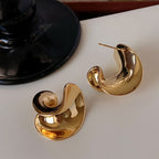 Minimalist Luxury Gold-Plated Silver-Plated Double-Layer C-Shaped Earrings