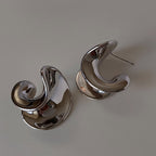 Minimalist Luxury Gold-Plated Silver-Plated Double-Layer C-Shaped Earrings