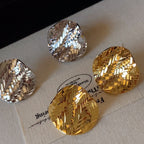 Minimalist Luxury Gold-Plated Platinum-Plated Woven Round Disc Earrings