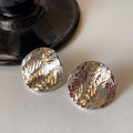 Minimalist Luxury Gold-Plated Platinum-Plated Woven Round Disc Earrings