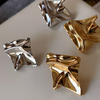 Ins-Style Gold-Plated Platinum-Plated 925 Sterling Silver Geometric-Pleated Earrings