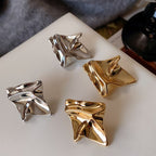 Ins-Style Gold-Plated Platinum-Plated 925 Sterling Silver Geometric-Pleated Earrings