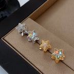 Light-Luxury Gold-Plated Platinum-Plated Star-Shaped Zircon Earrings