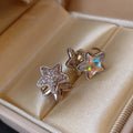 Light-Luxury Gold-Plated Platinum-Plated Star-Shaped Zircon Earrings