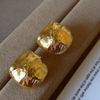 Light Luxury S925 Sterling Silver Gold-Plated Platinum-Plated Twisted-Surface Earrings