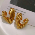 Vintage Luxury Gold-Plated Hollow-Heart Earrings