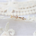 Light-Luxury Gold-Plated Square-Rhombus Zircon Natural Pearl Ring