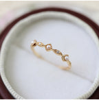 Light-Luxury Gold-Plated Square-Rhombus Zircon Natural Pearl Ring