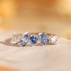 Light Luxury S925 Silver Thin-Banded Multi-Color Zircon Ring