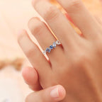 Light Luxury S925 Silver Thin-Banded Multi-Color Zircon Ring