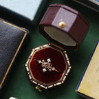Vintage Luxury Gold-Plated Twisted Multi-Zircon Natural Pearl Ring