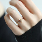 Vintage Luxury Gold-Plated Twisted Multi-Zircon Natural Pearl Ring