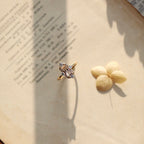 Luxury Retro Gold-Plated Geometric Natural Ametrine & White Topaz Zircon Ring
