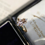 Luxury Retro Gold-Plated Geometric Natural Ametrine & White Topaz Zircon Ring