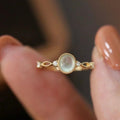 Luxury Vintage Gold-Plated Twisted-Hollow Multi-Zircon Simulated Ice Chalcedony Ring