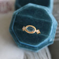 Gold-Plated Twisted Blue Oval Topaz Ring