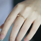 Vintage Luxury Gold-Plated Beaded-Edge Multi-Zircon Gemstone Ring
